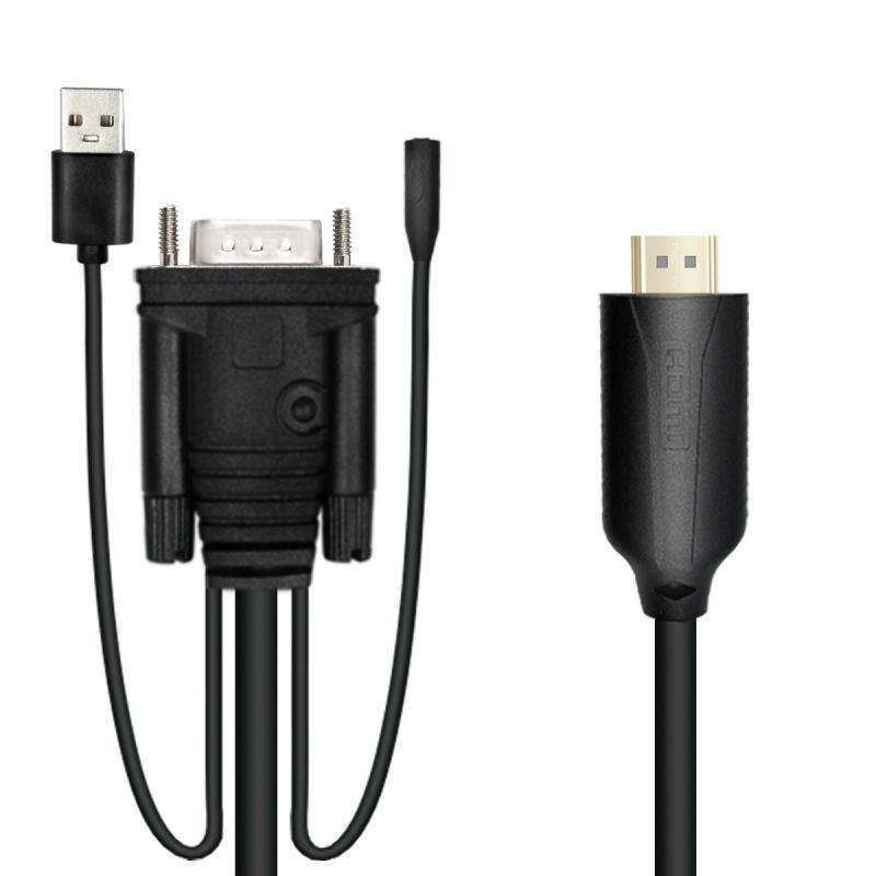 HDMI Cable HDMI to VGA 1080P HD with Audio Adapter Cable HDMI to VGA Cable for PC Laptop HDTV Projector