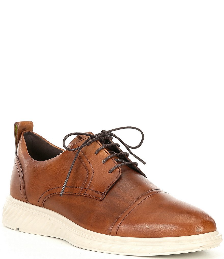 ECCO Men's ST. 1 Hybrid Lite Cap Toe Tie Leather Dress Shoes