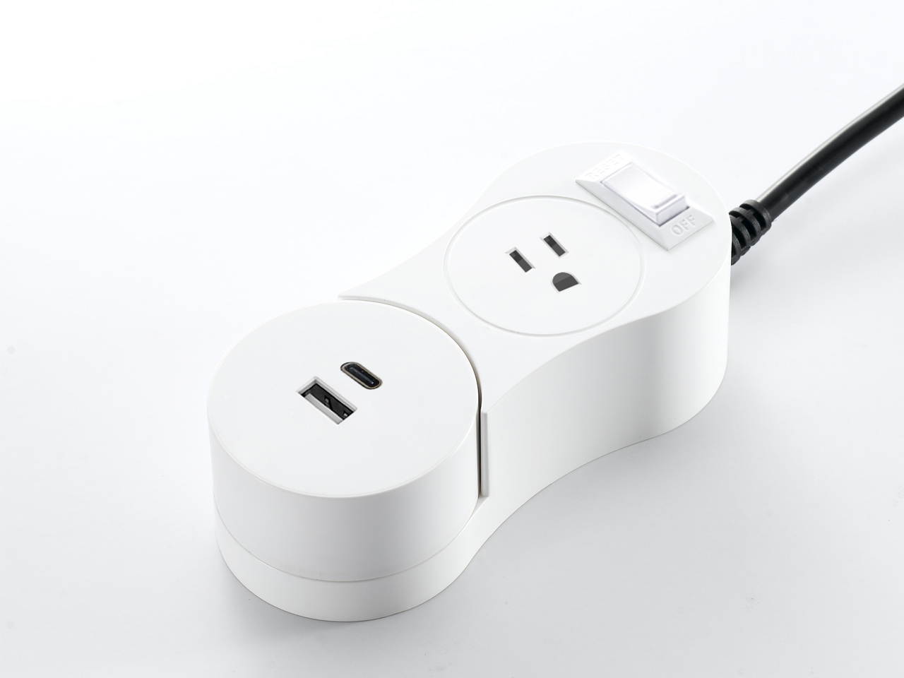EDu Pivot Smart Power Strip Smart Sockets Module for Home Office Use, Smart Power Strip No Hub Required, Ordinary Head Module + Type-C+USB Fast Charging Module+ USB Charging Module Removable for DIY