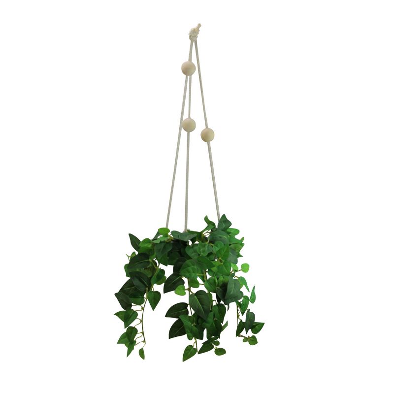 Napco 5" Hanging Rope Ceramic Planter - Gray