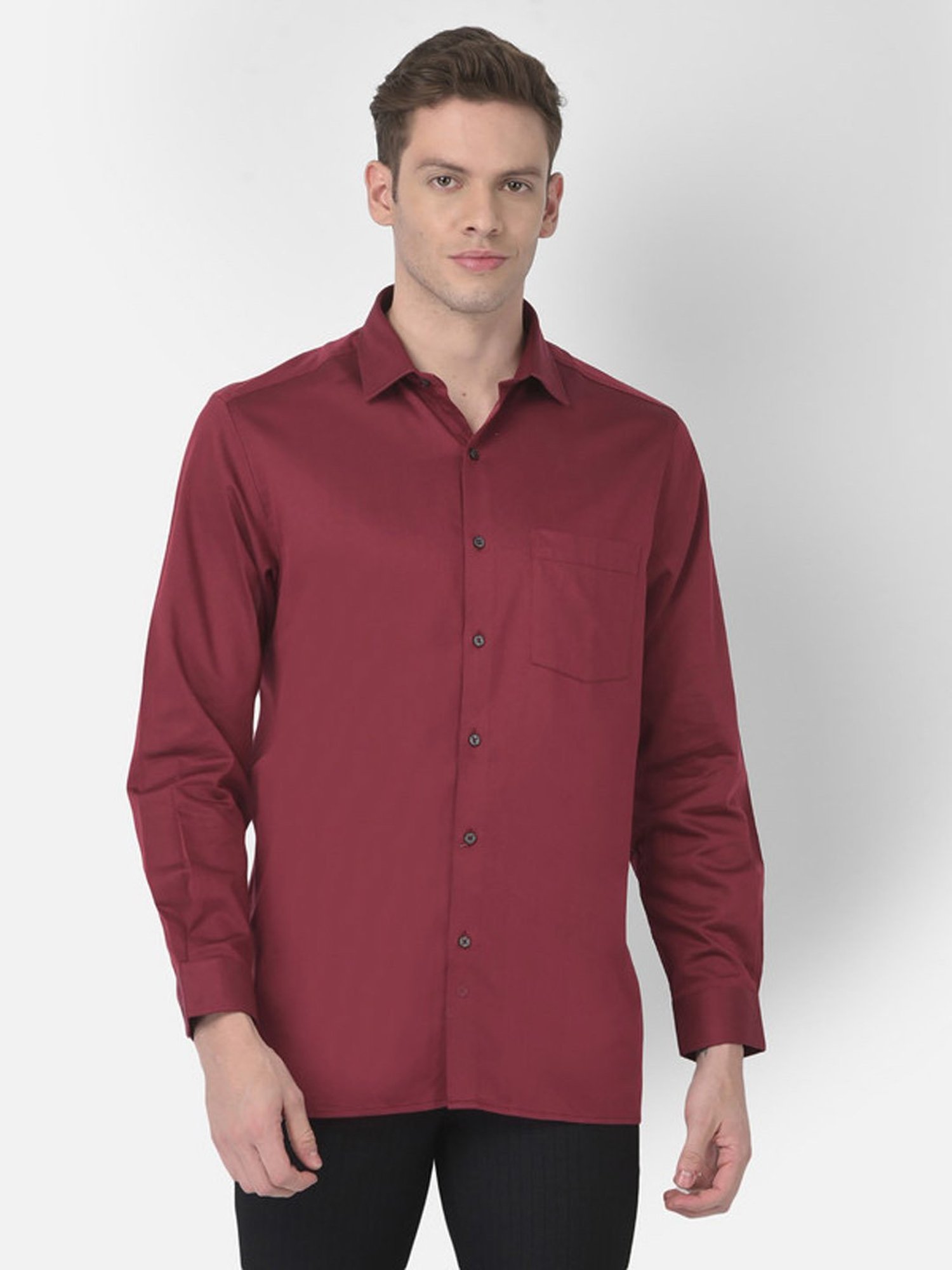 Turtle Maroon Slim Fit Shirt
