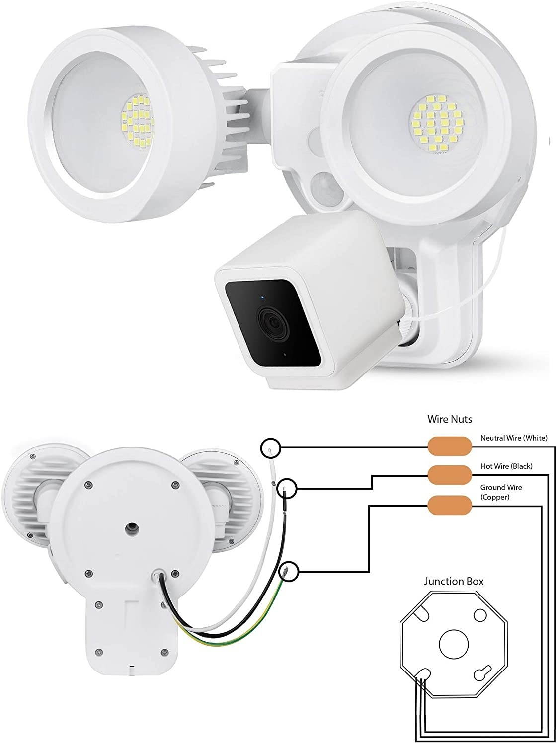 Wasserstein 3-in-1 Floodlight, Charger and Mount Compatible with Wyze Cam V3 - Turn Your Camera into a Powerful Floodlight (Camera NOT Included)