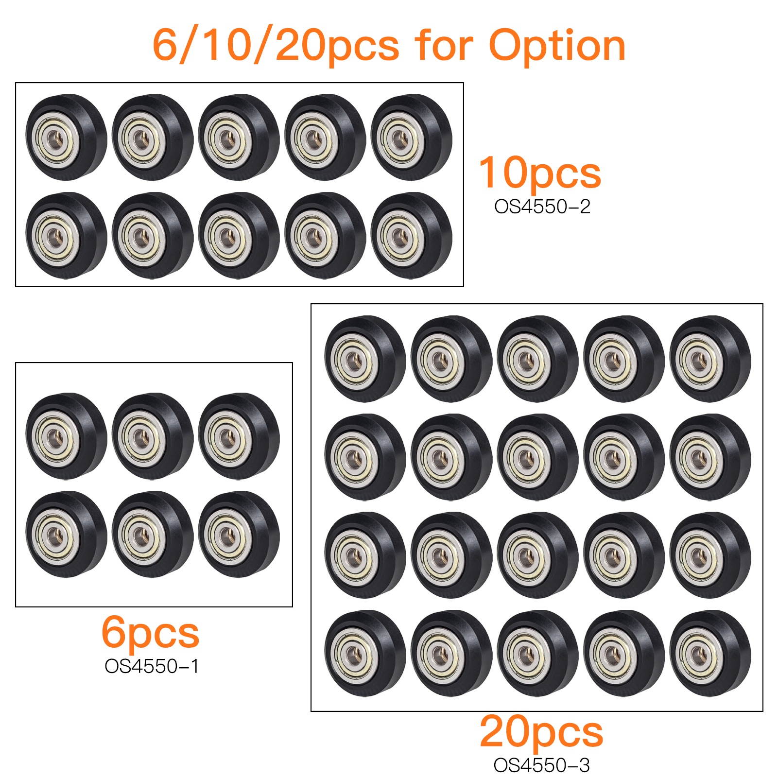 Aibecy 6pcs 3D Printer Parts POM Pulley Wheel 625zz Idler Pulley Gear Passive Round Wheel Compatible with Creality Ender 3 CR-10 CR-10S