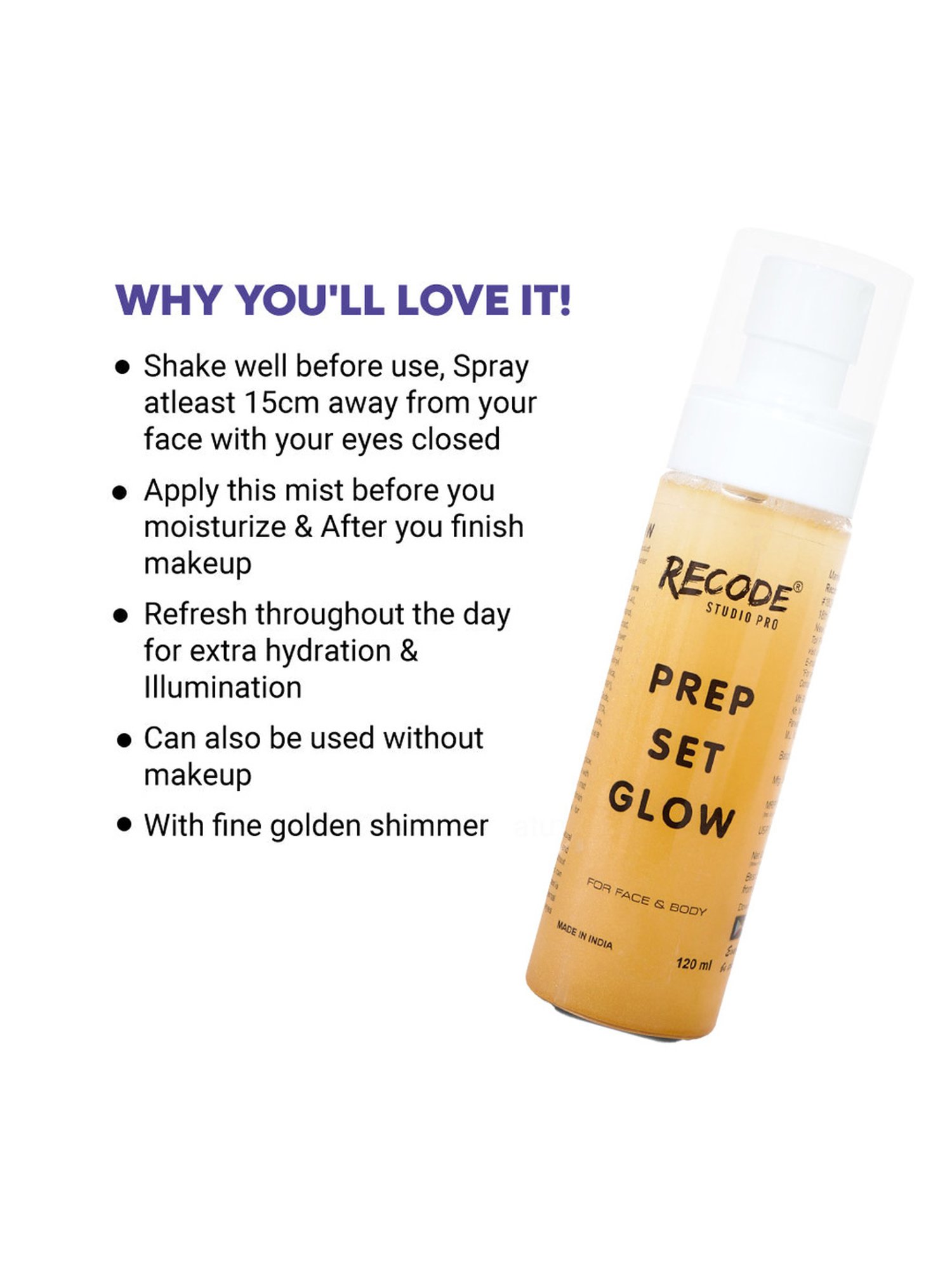 Recode Prep Set Glow with Golden Shimmer - 120 ml