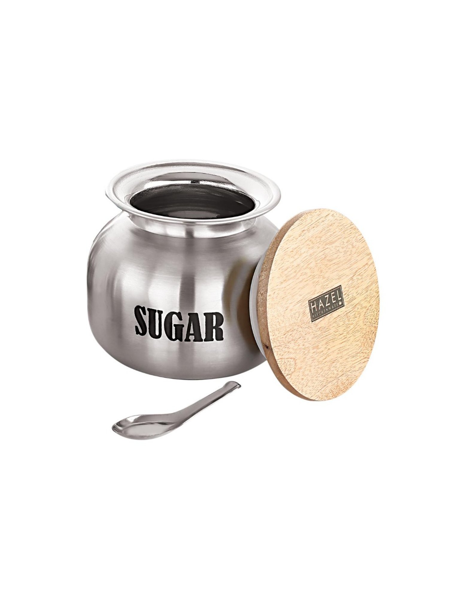 HAZEL Silver Stainless Steel Sugar Container with Lid