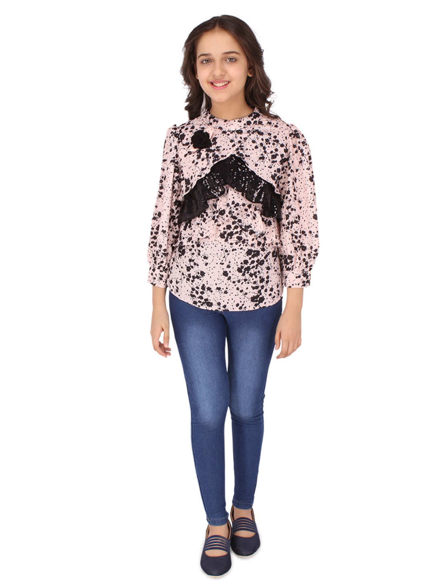 Cutecumber Kids Light Pink Printed Top