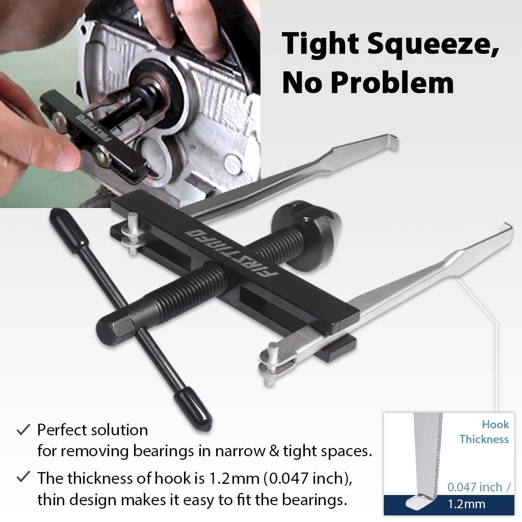 FIRSTINFO Crankshaft Camshaft Seal Remover Separator Puller with 2 Pairs of Hooks (4.6 Inch Long x 2 + 2.87 Inch Long x 2) Set