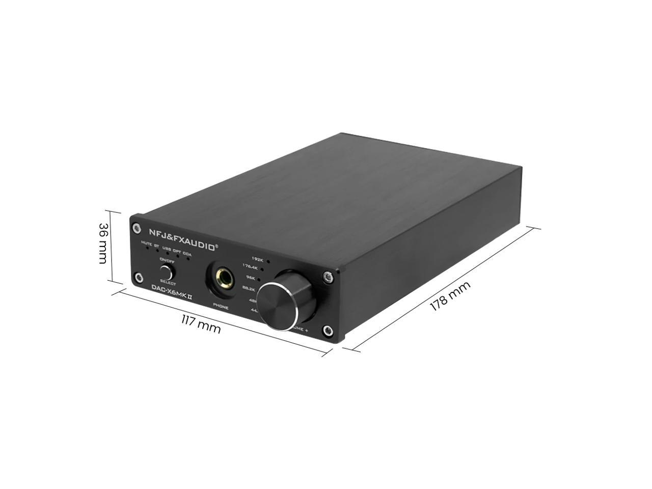 Stereo Gaming DAC & Headphone Amplifier, FX-Audio DAC-X6 MKII 24-Bit/192 KHz USB/Optical/Coaxial to RCA AUX, Digital-to-Analog Audio Converter Adapter for Home/Desktop Powered/Active Speakers(silver)