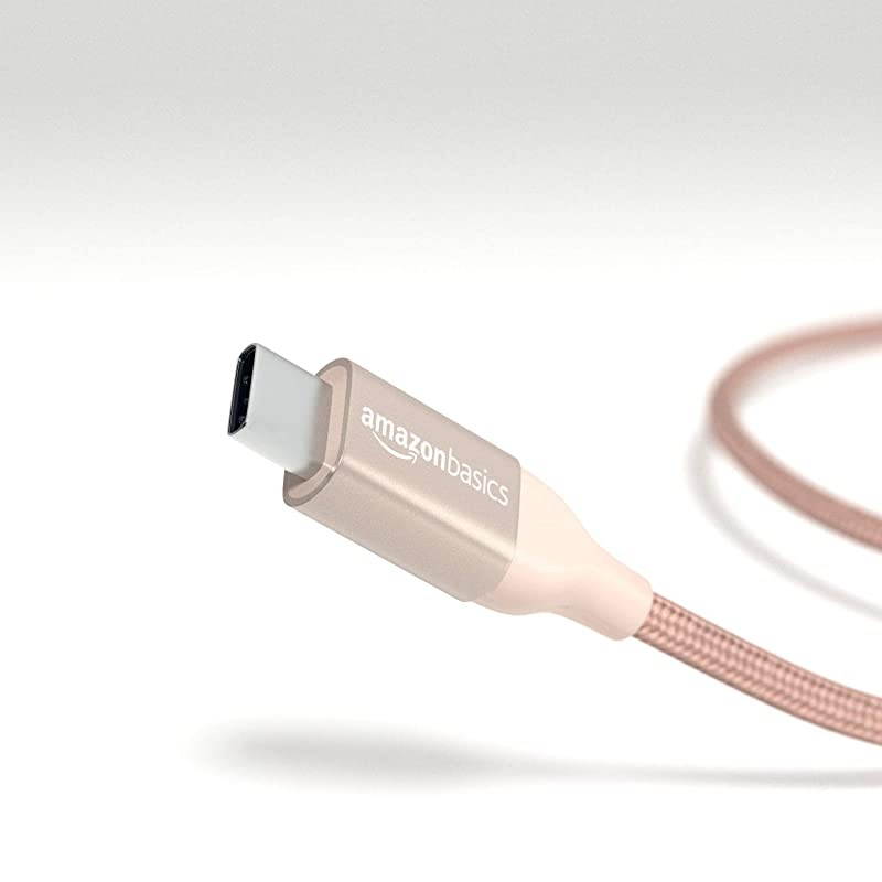 Basics 10 foot Nylon USB-C to USB-A 2.0 Fast Charging Cable, Gold