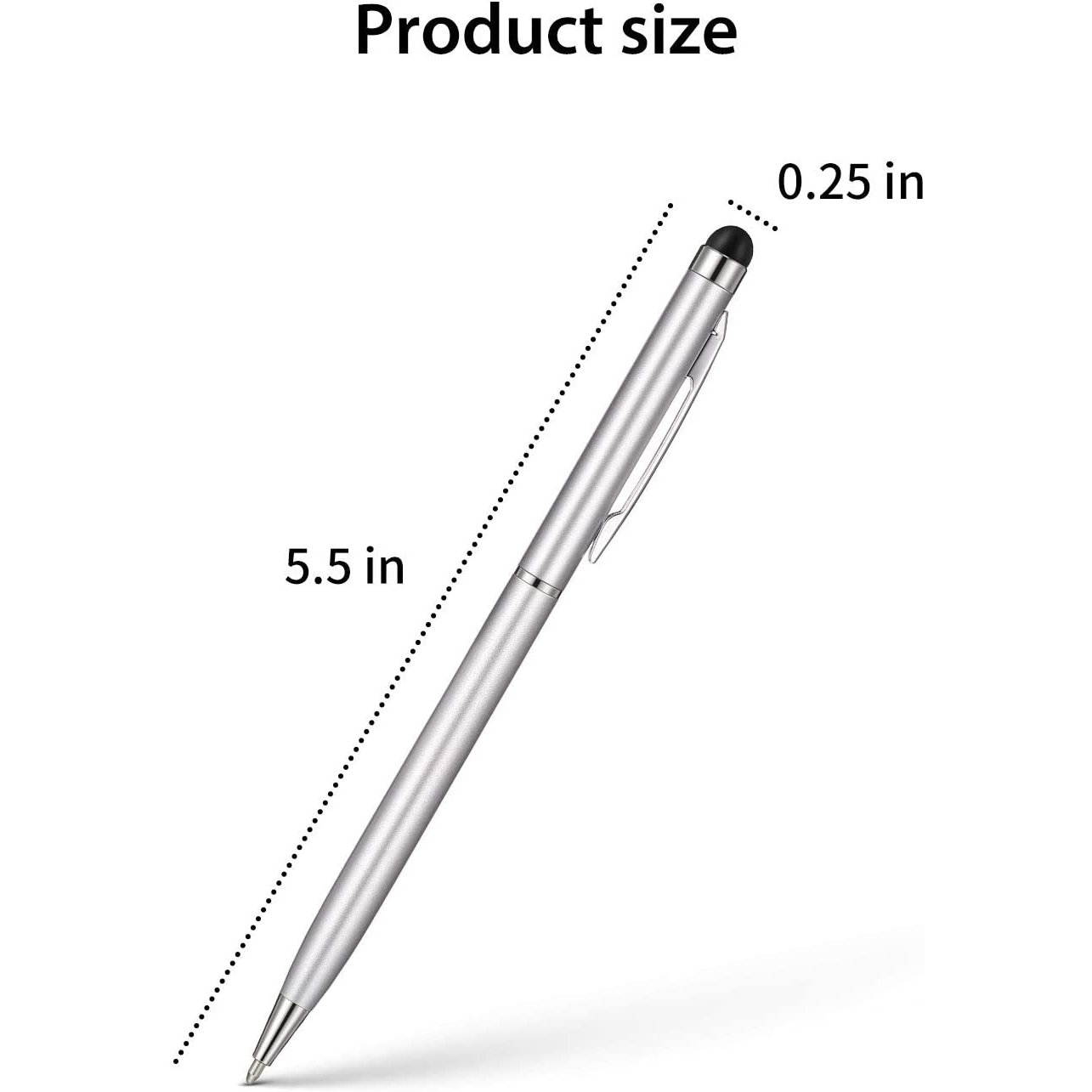 Ball-Point Capacitive Touch Screen Stylus Pen - Silver