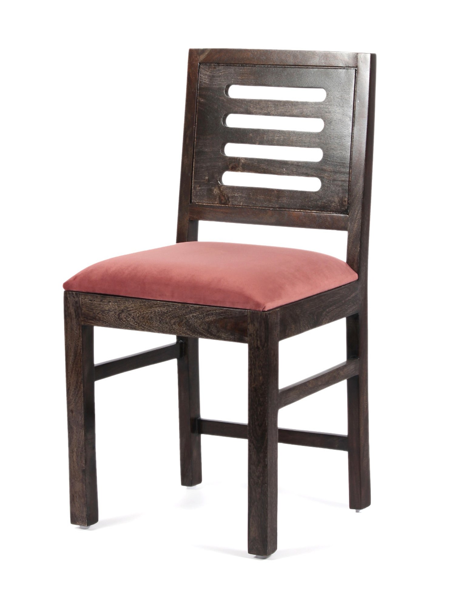 Ikiriya Rosslyn Solid Dark Brown & Pink Wood Dining Chair Mahogany Finish - Set of 2