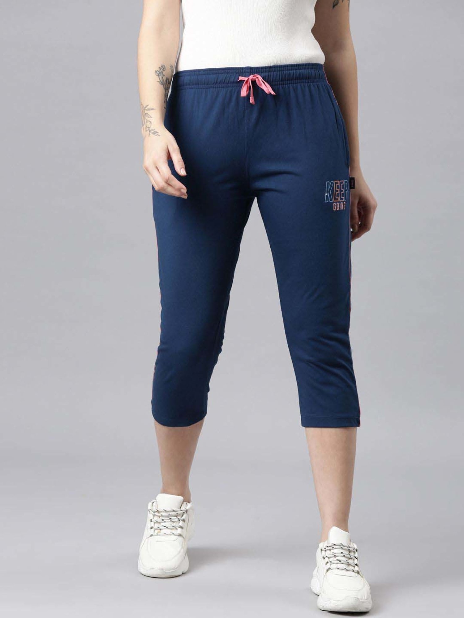 Dixcy Slimz Navy Cotton Graphic Print Capris