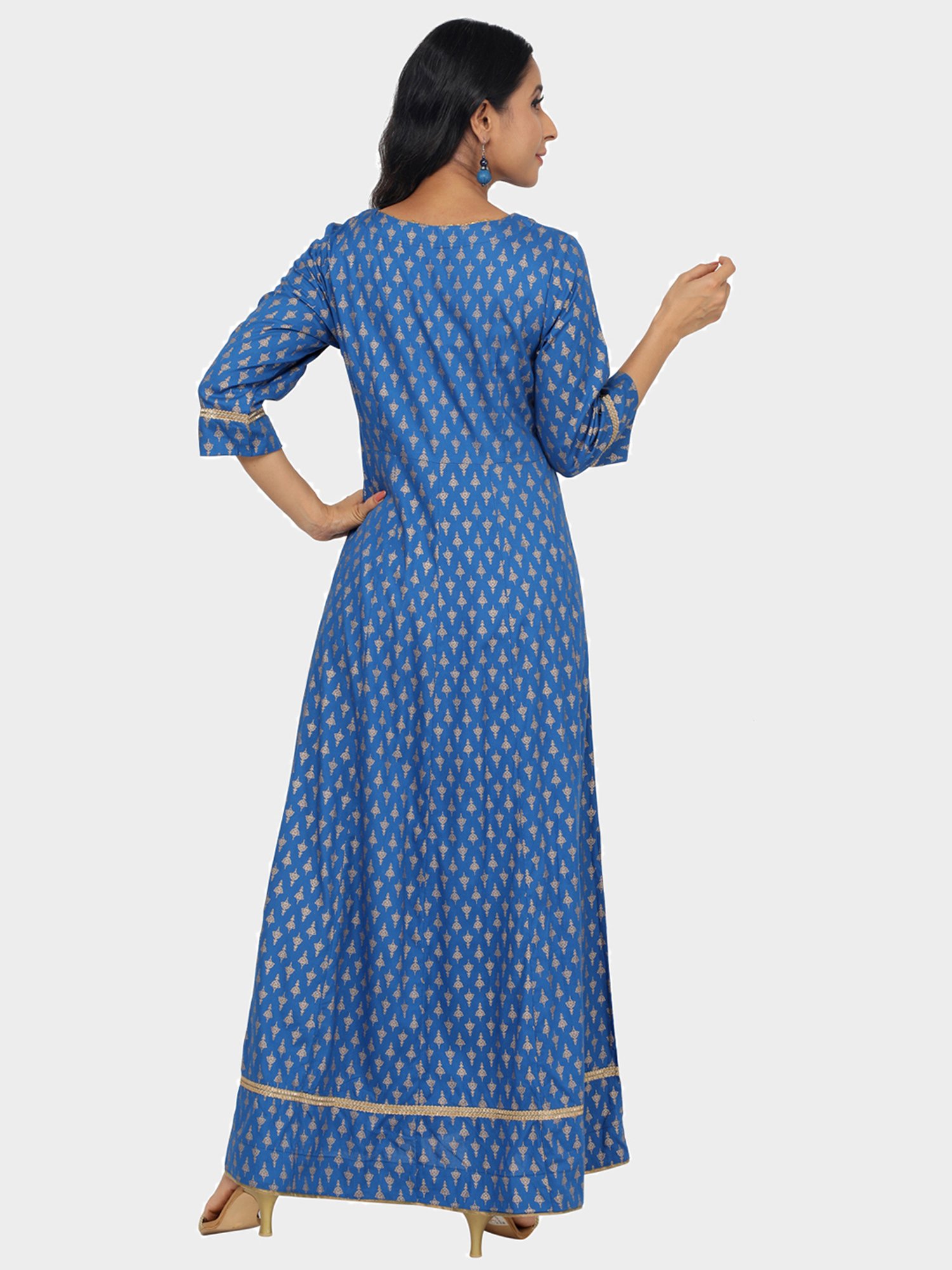 Paislei Blue Printed Kurta