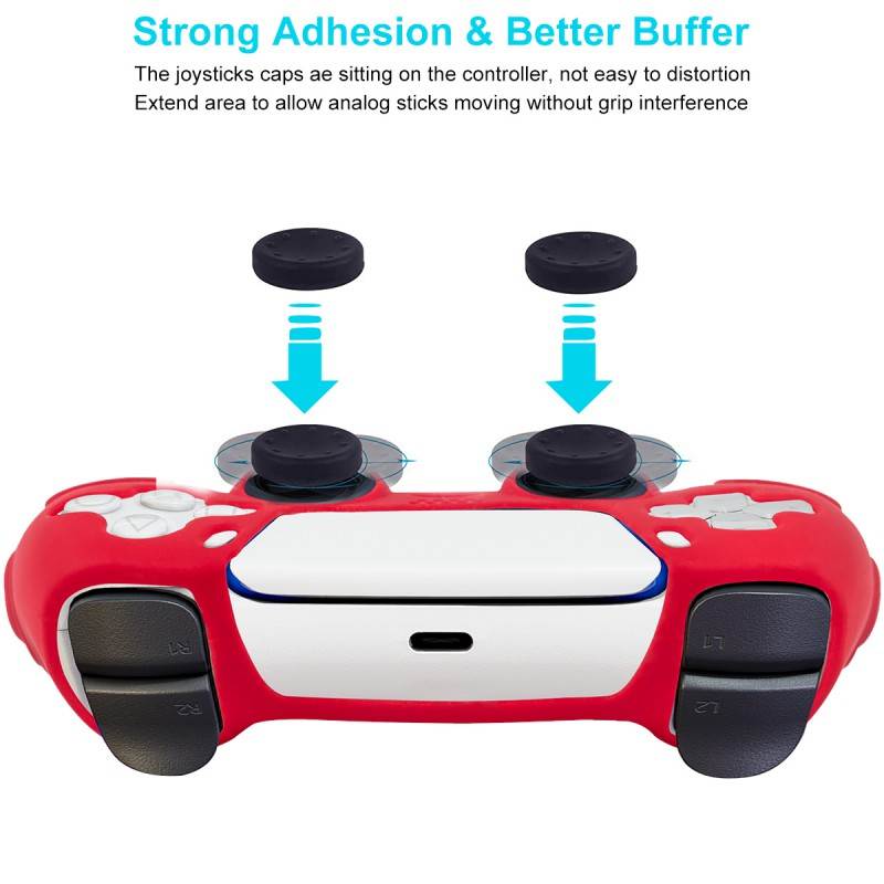 For PS5 Gamepad Silicone Protective Cover For SONY Playstation 5 Wireless Controller Protection Case With Non-slip Particles