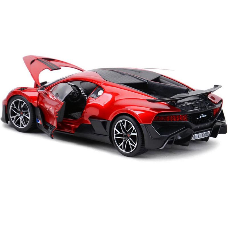 Bugatti Divo Red Metallic with Carbon Accents 1/18 Diecast Model Car by Bburago