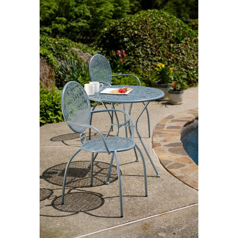 3pc Steel Bistro Set Gray - Nuu Garden