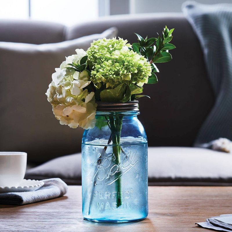 Grant Howard 51091 102 Ounce Classic Wide Mouthed Embossed Glass Mason Storage Jar Storage Container with Airtight Screw On Closing Lid