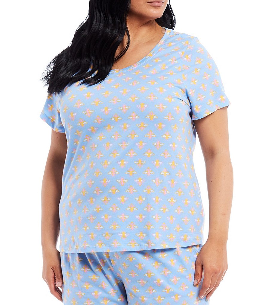 Sleep Sense Plus Graphic Bees Print Jersey Knit Sleep Tee