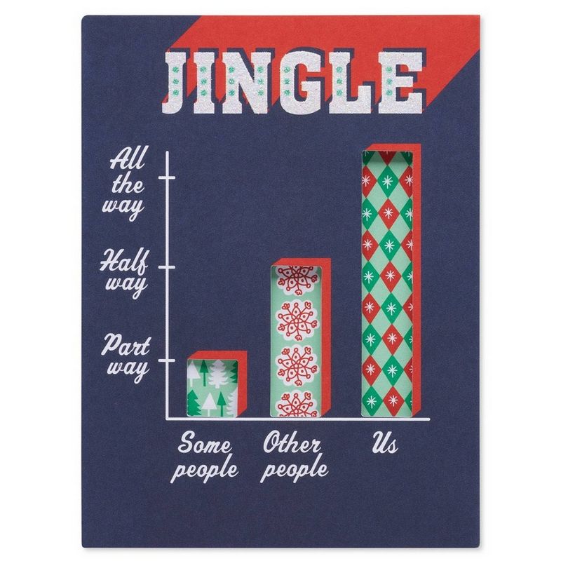 Funny "Jingle" Christmas Card With Glitter