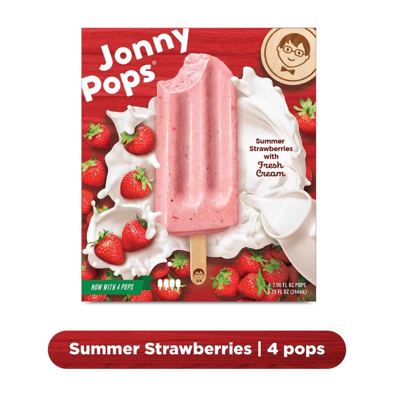 JonnyPops Strawberries & Cream Frozen Fruit Bars - 4pk/8.25oz