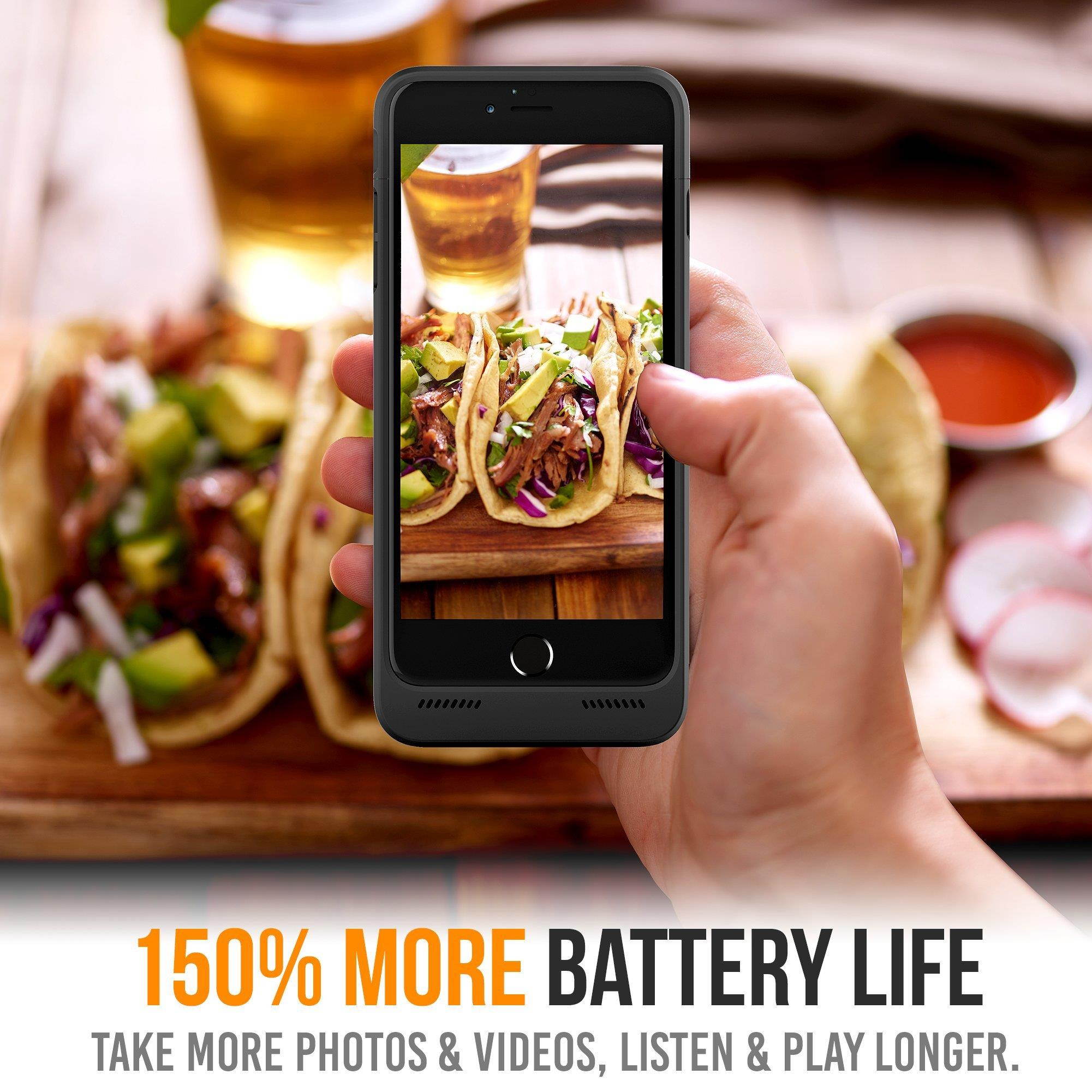 Alpatronix iPhone 7 Plus Battery Case, 5000mAh Slim Portable Protective Extended Charger Cover Compatible with iPhone 7 Plus (5.5 inch) BX180plus - (Black)