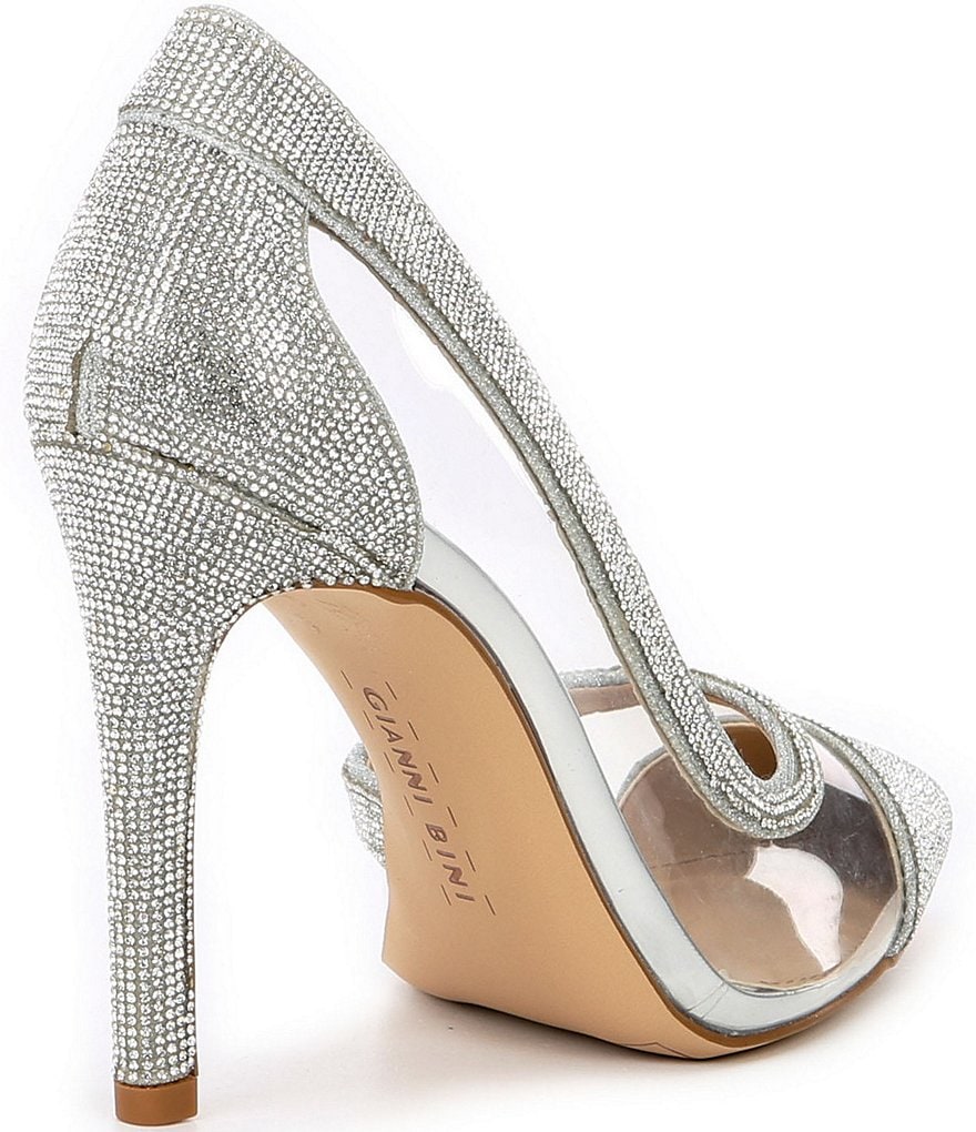 Gianni Bini FalennTwo Clear Rhinestone Embellished Pointed Toe Pumps