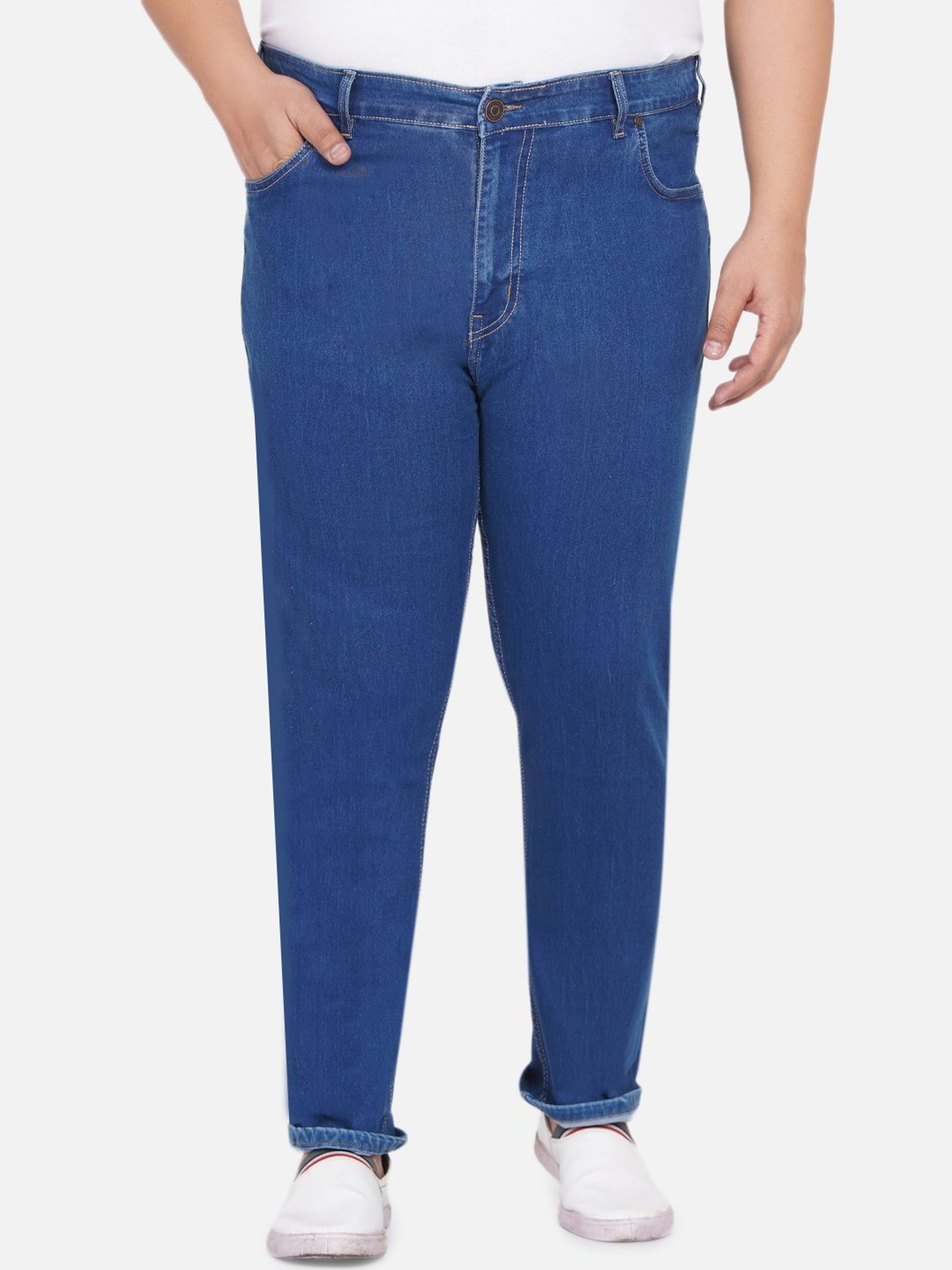 John Pride Blue Regular Fit Plus Size Jeans