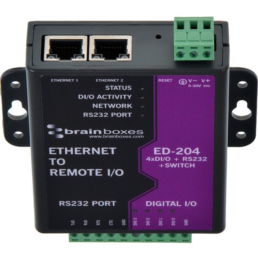 BRAINBOXES ED-204 ETHERNET 4 DIO + RS232 + SWITCH
