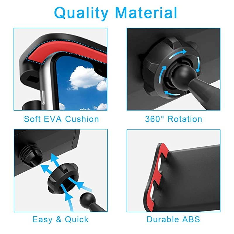 Headrest Mount Tablet Headrest Holder Backseat Seat Mount Holder Universal 360&deg; Rotating Adjustable for All 6105 Tablet iPad iPad Air iPad MiniSamsung GalaxyCell Phones 458 Red