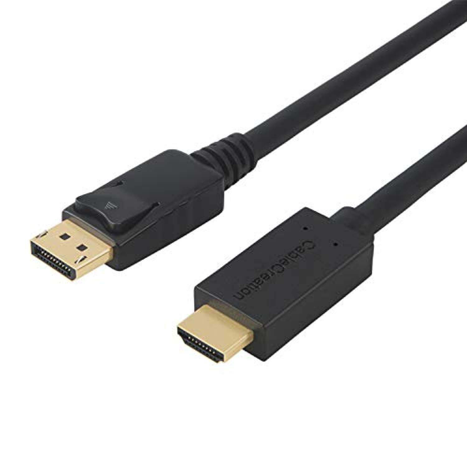 active dp to hdmi cable(dp1.2), cablecreation 6ft displayport to hdmi,4k x 2k & 3d audio&video, eyefinity multi-screen support,
