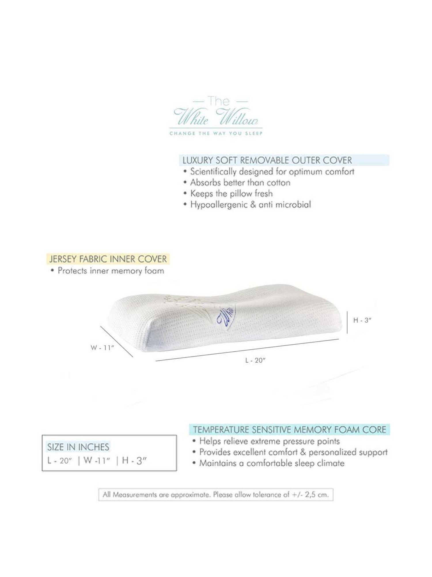 The White Willow White Kids Pillow - Set of 1