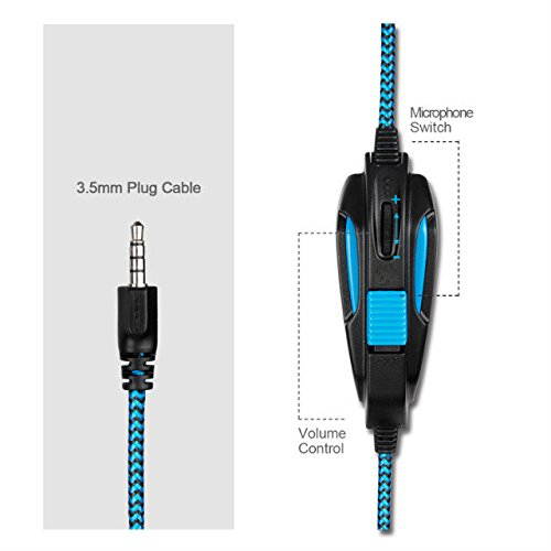 [Latest Version Xbox one Gaming Headset] SADES SA810 Over Ear Stereo Gaming Headset with Mic Bass Volume Control for Xbox One PS4 PC PC Laptop [White & Black]