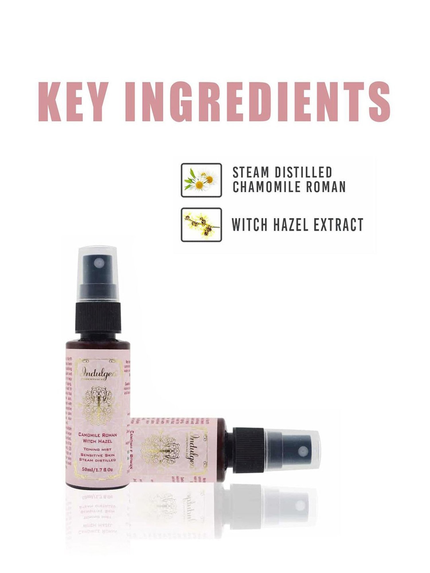 Indulgeo Essentials Camomile Roman Witch Hazel Facial Mist & Toner - 50 ml