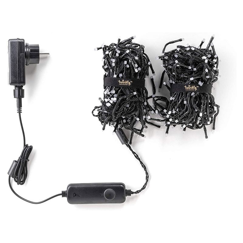 Twinkly 19.5 Feet 400 LED RGB Multicolor Bluetooth Enabled Decorative Cluster String Lights Bundle with USB-Powered Light Effects Music Player Dongle