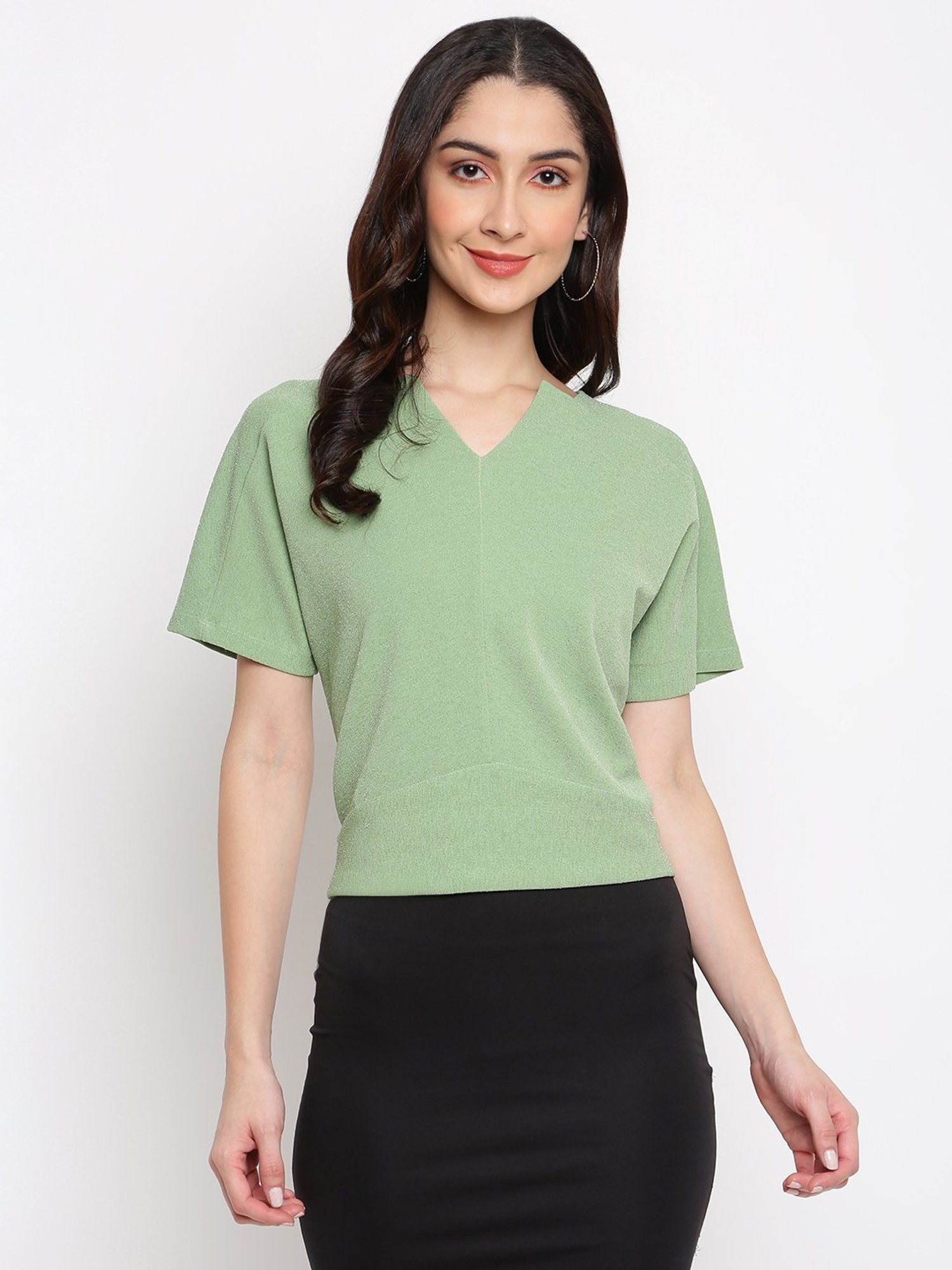 Latin Quarters Green A-Line Top