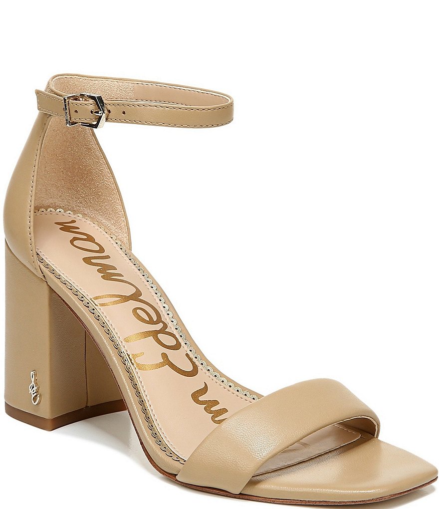 Sam Edelman Daniella Leather Block Heel Square Toe Dress Sandals