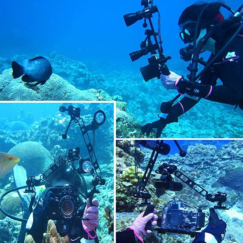 6 PCS x 1 Inch Aluminum Standard Long Ball Clamp Mount for Underwater Diving Light Arm SystemWork with Ram Mounts