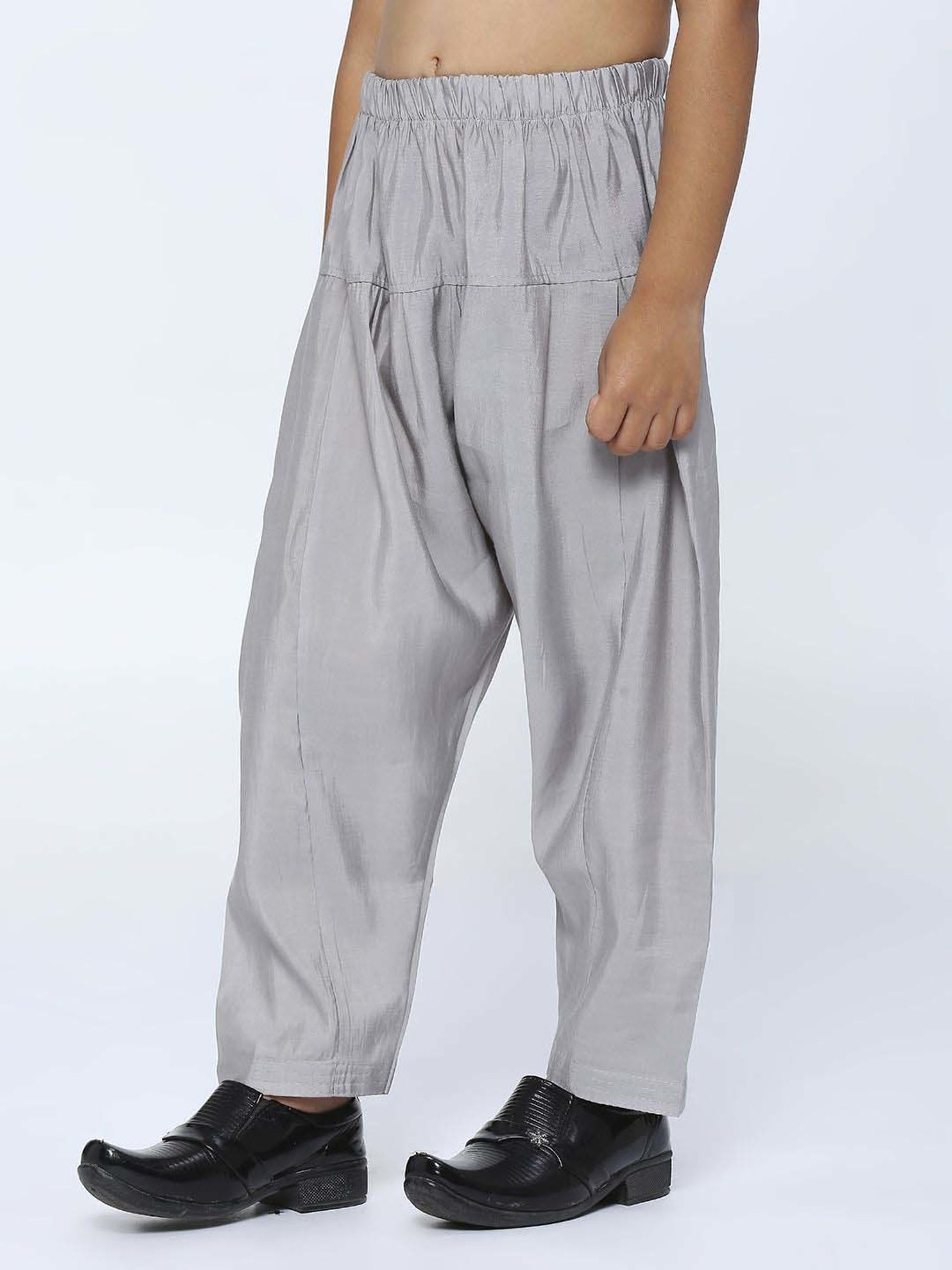 Kids Island Boys Grey Sequence Full Sleeves Kurta Set