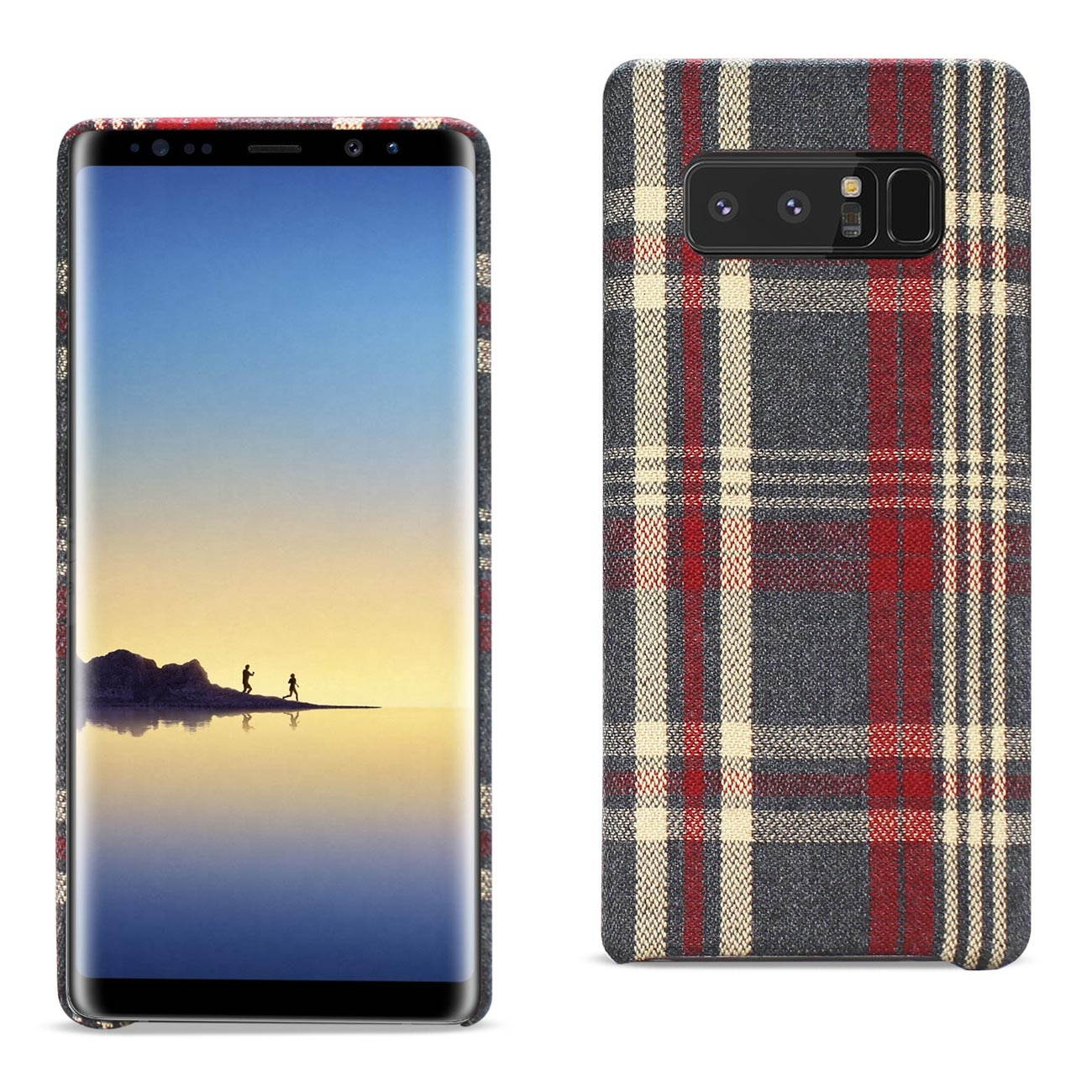Reiko Checked Fabric Case for Samsung Galaxy Note 8 In Red