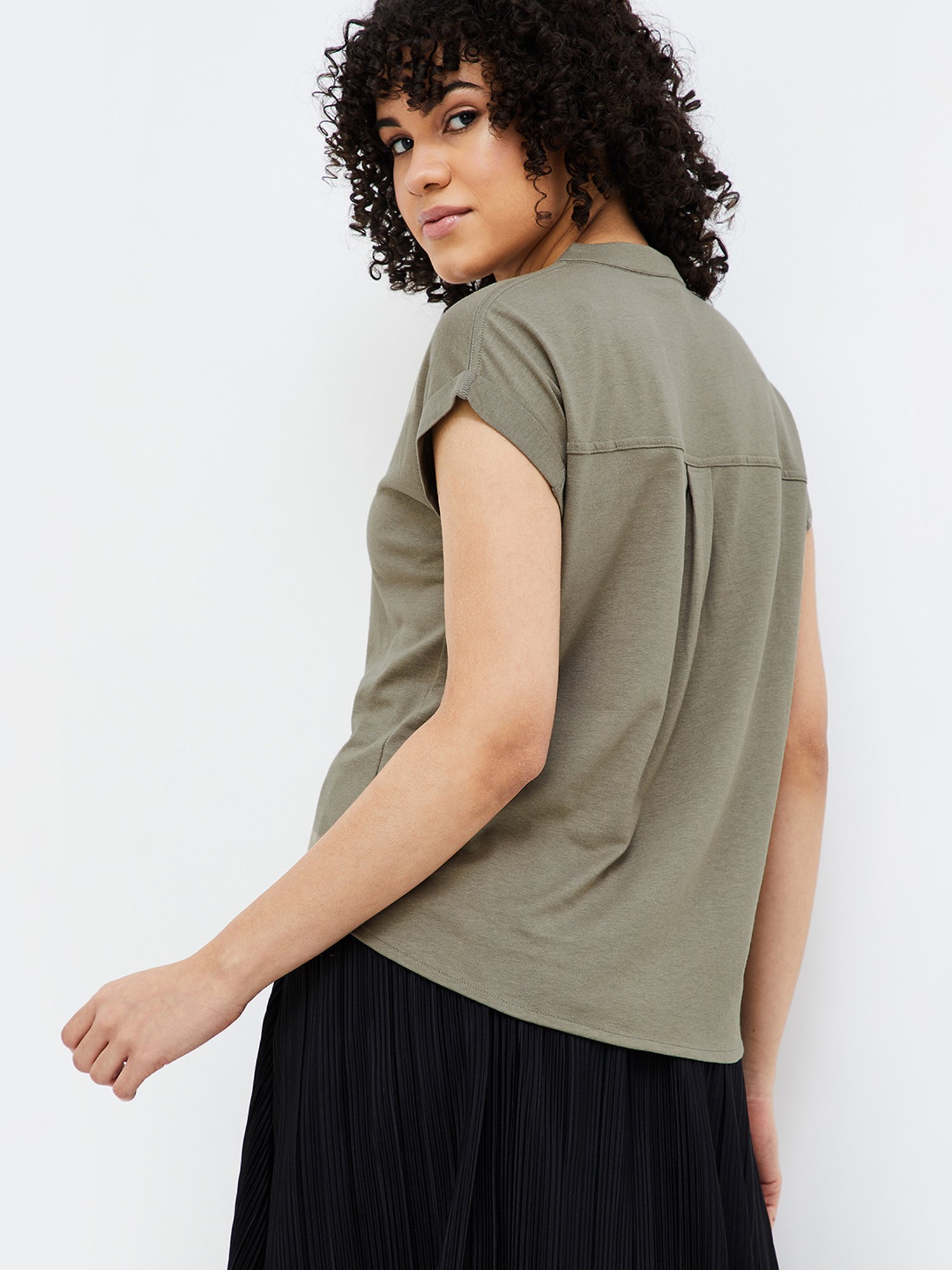 Fame Forever by Lifestyle Sage Green Regular Fit Top