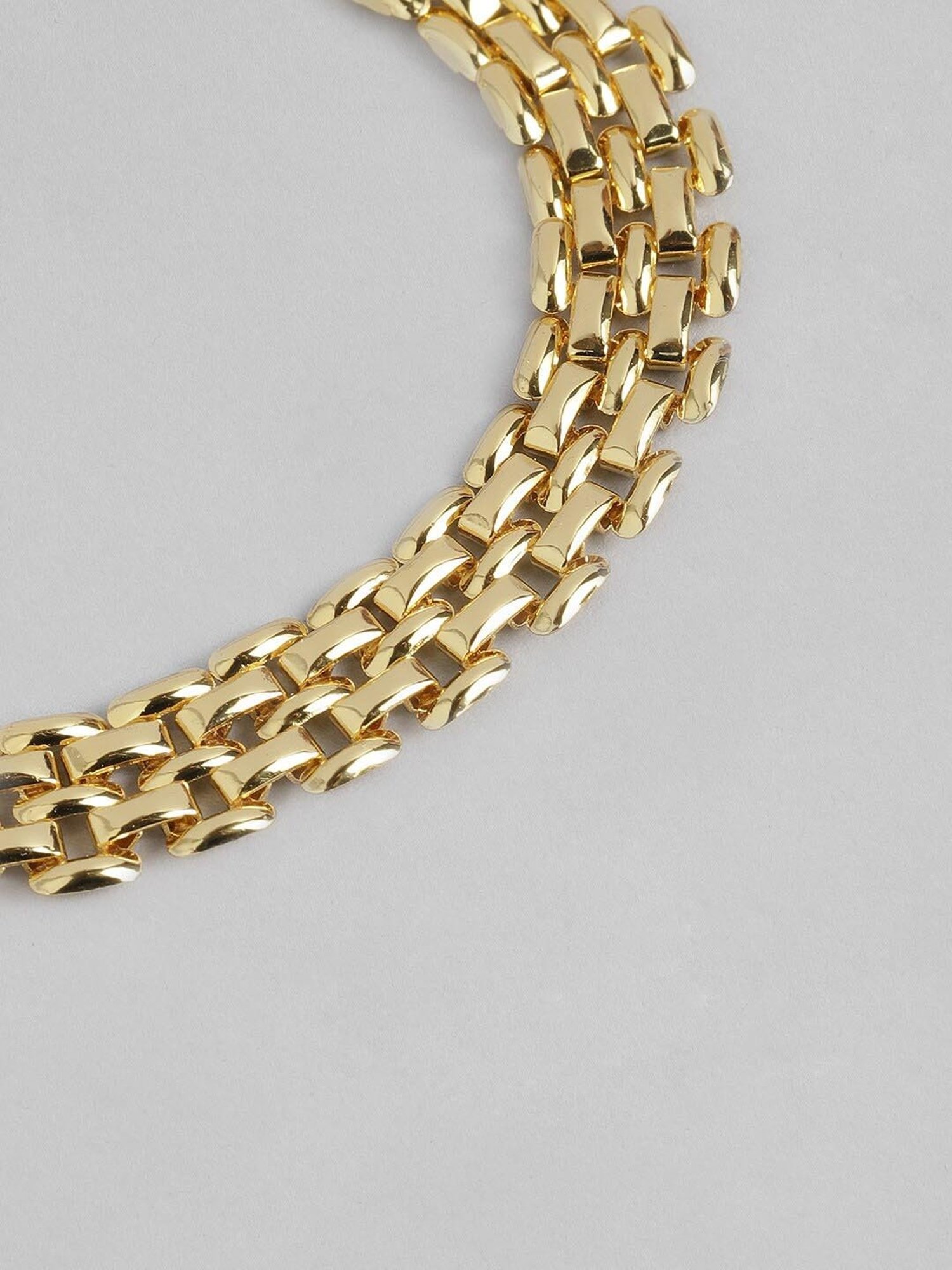 Estele Gold-Plated Brick Link Bracelet for Women