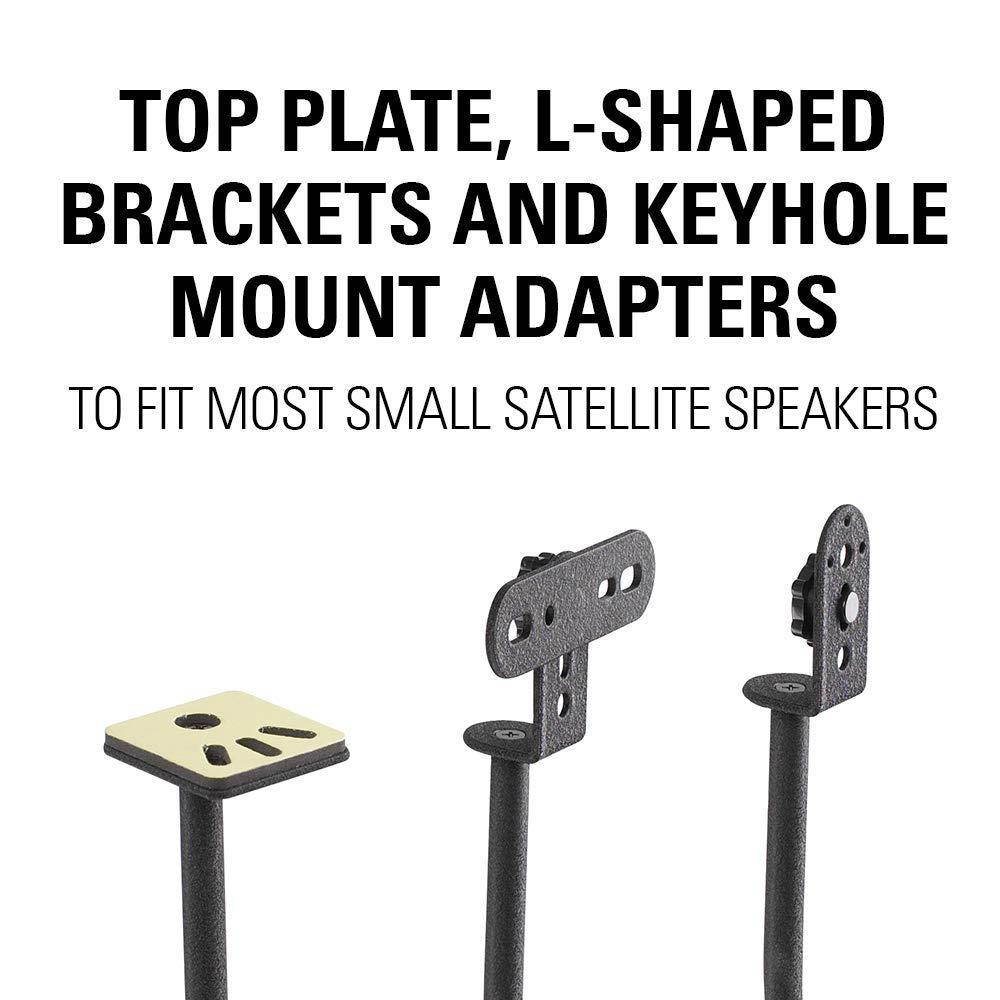 Sanus Home Theater Series Adjustable Height Speakers Stands for Satellite Speakers - Tear Drop Base - 26"-39" Height - HTB3 (Black)