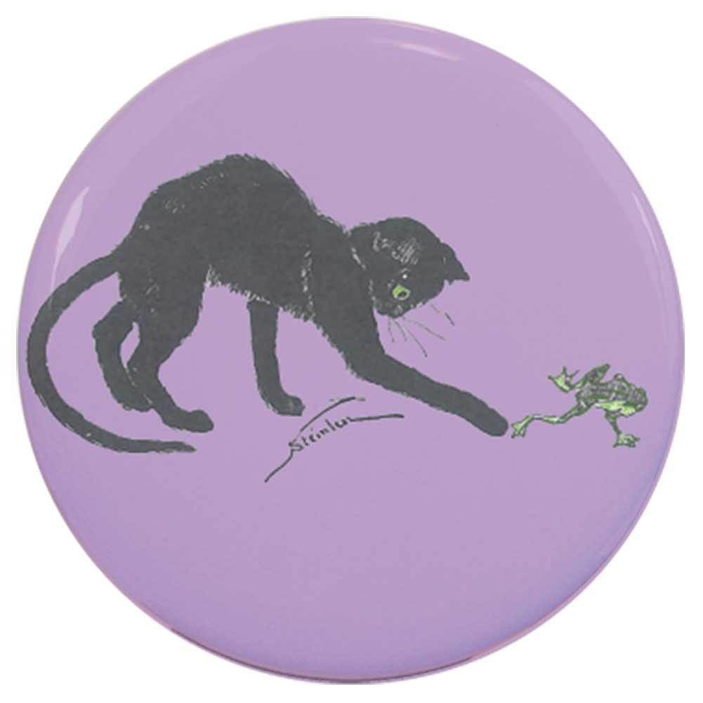 Buttonsmith Steinlen Cats And Frogs Art Nouveau Tinker Top Set to use with Tinker Reel badge reel - Made in USA