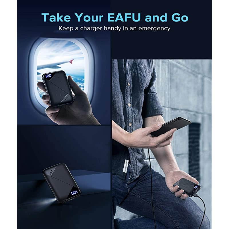 Portable Charger, Compact 10000mAh Dual 3A High Speed LED Display Power Bank, External Battery Pack with Flashlight for iPhone XR XS X Pro 8 Plus Samsung S20 S10 Note 20 Google LG iPad Tablet etc