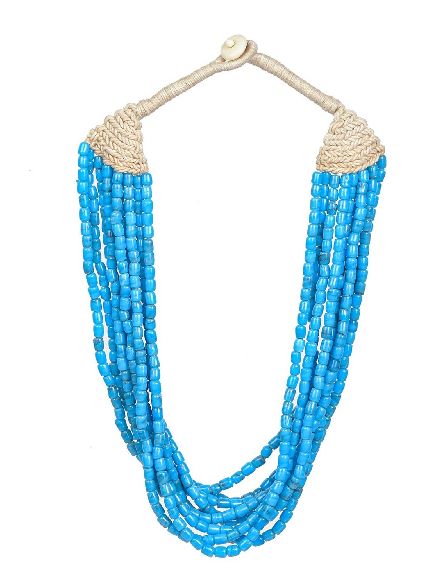 Imli Street Blue Vintage Beaded Tribal Necklace