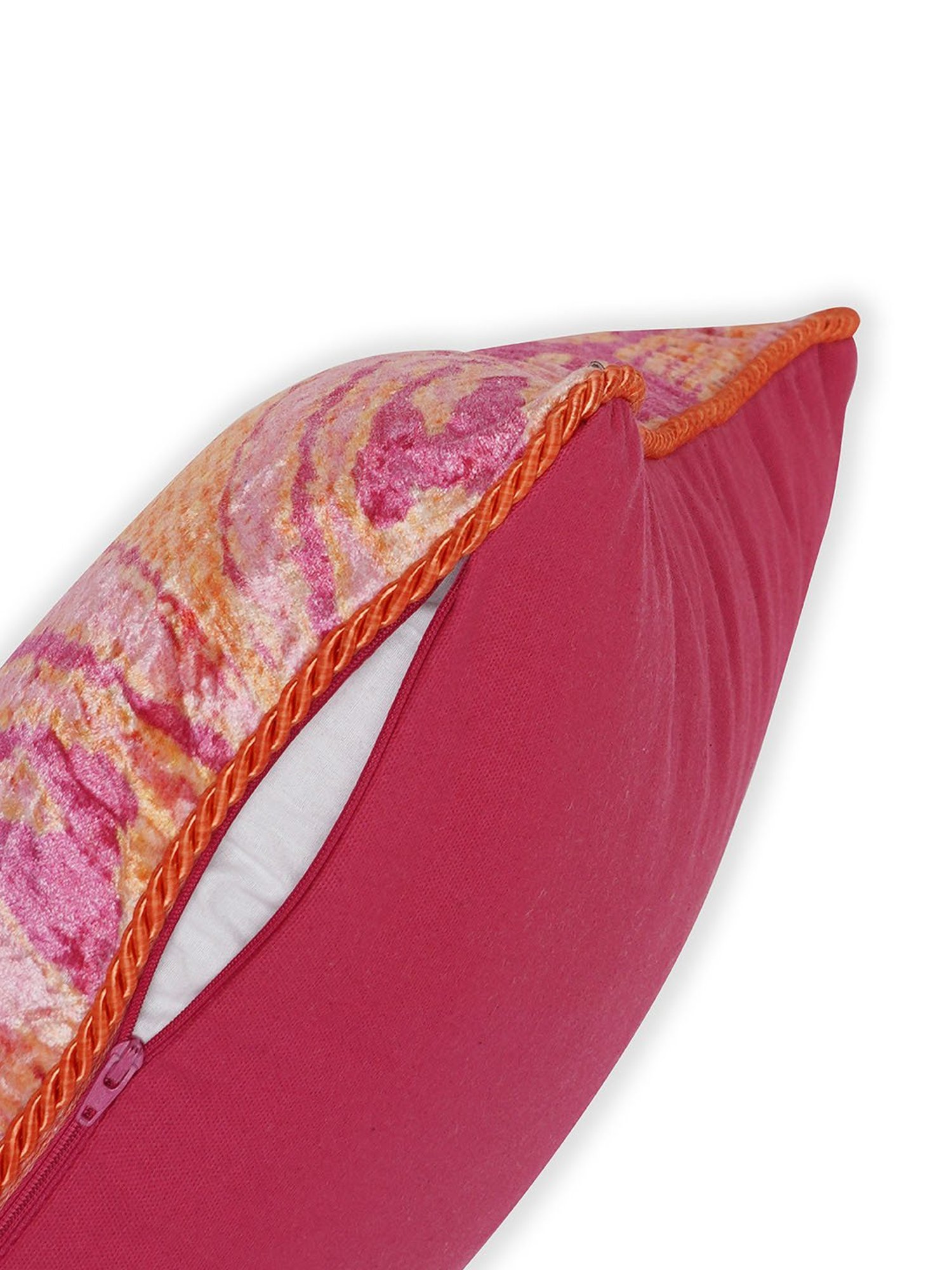 Pure Home and Living Orange Cotton Abstract Cushion Cover