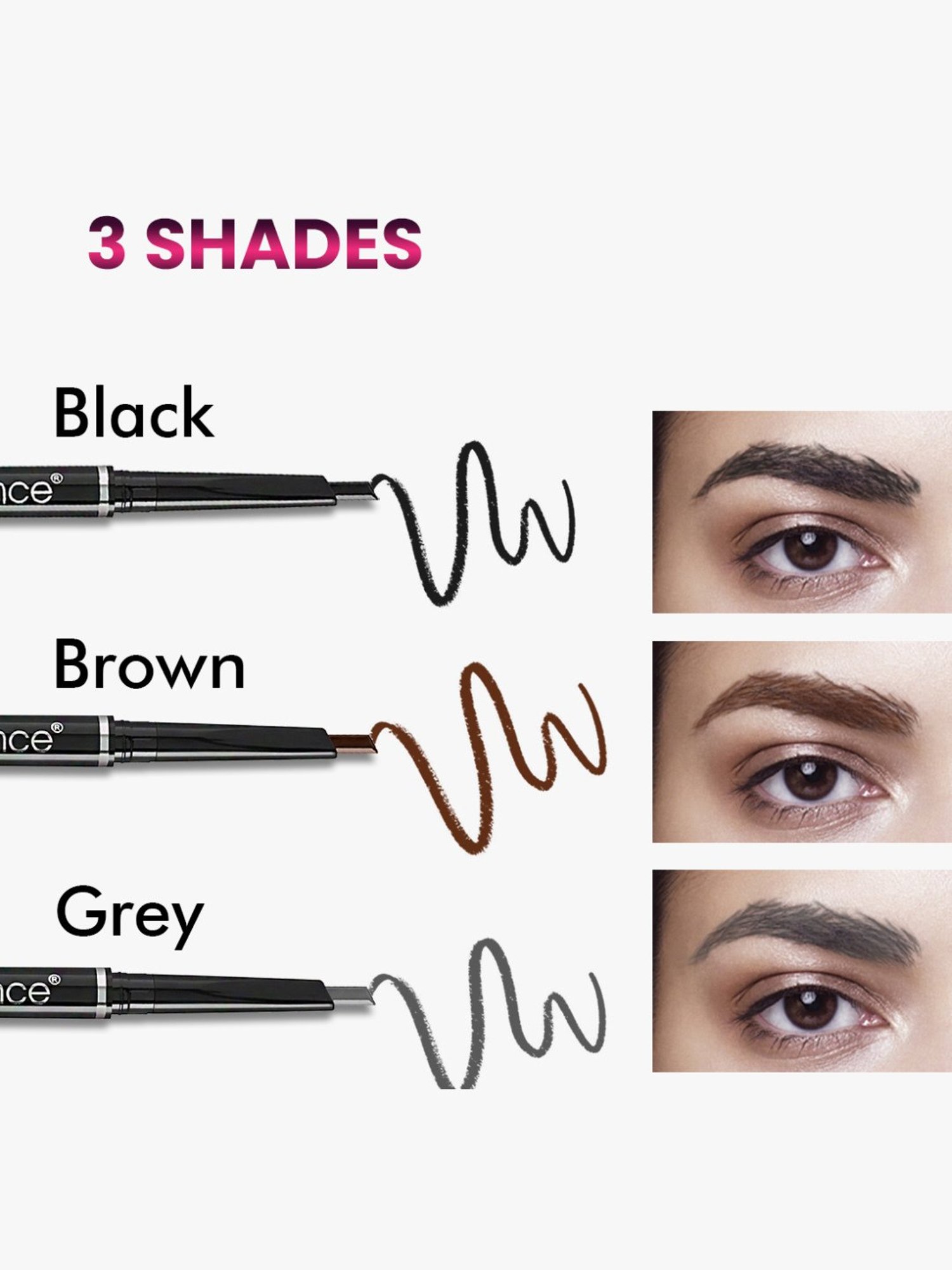 Coloressence 2 in 1 Dual Function Eye Brow Filling Pencil with Spoolie Grey - 0.25 gm
