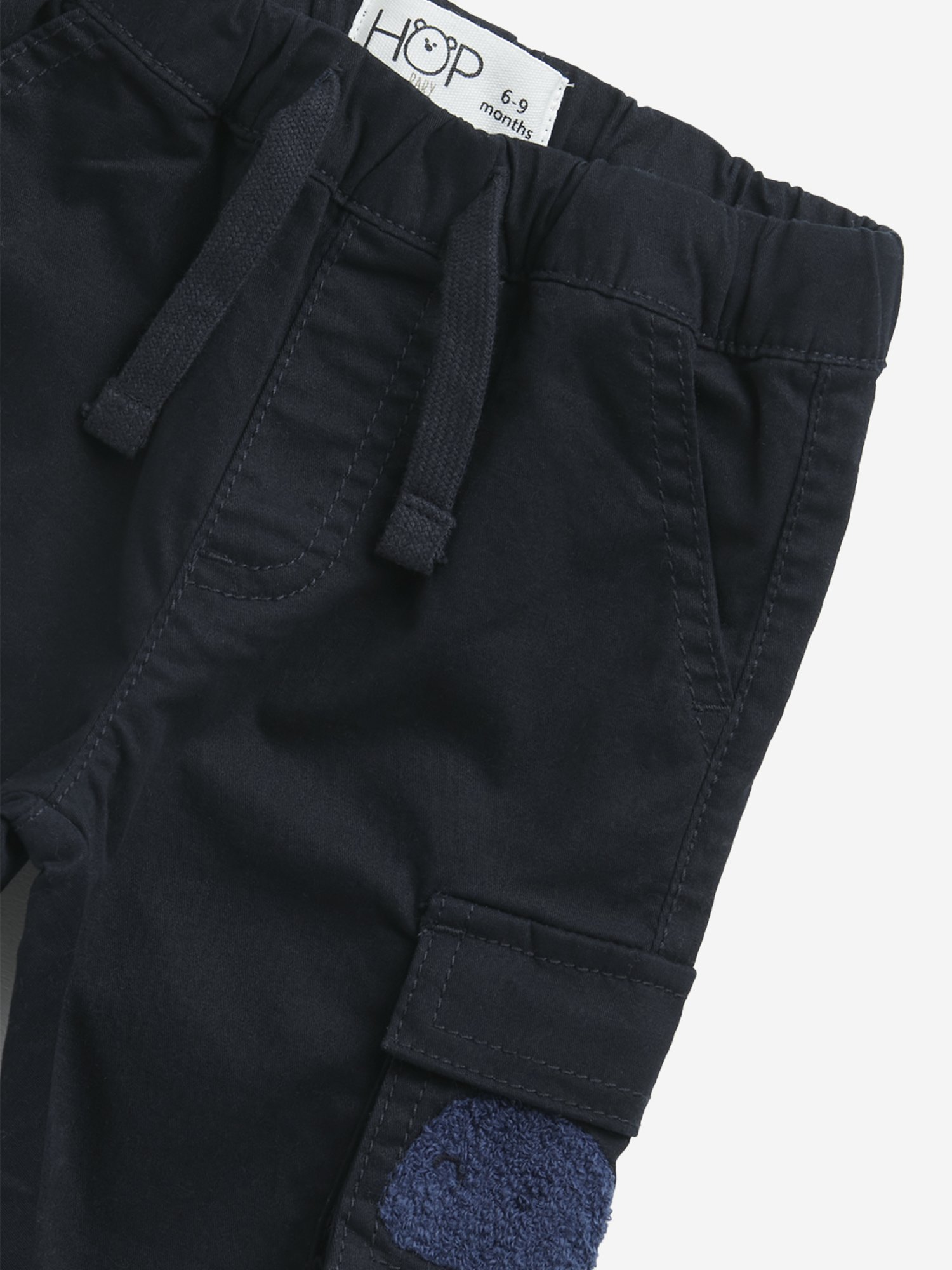 HOP Baby by Westside Dark Navy Mid-Rise Cotton Blend Cargo Joggers