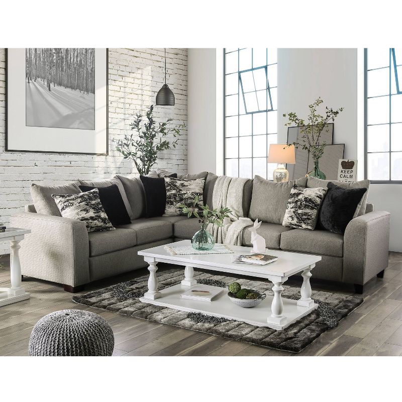 3pc Keswick Sectional Sofa Brown - Abbyson Living