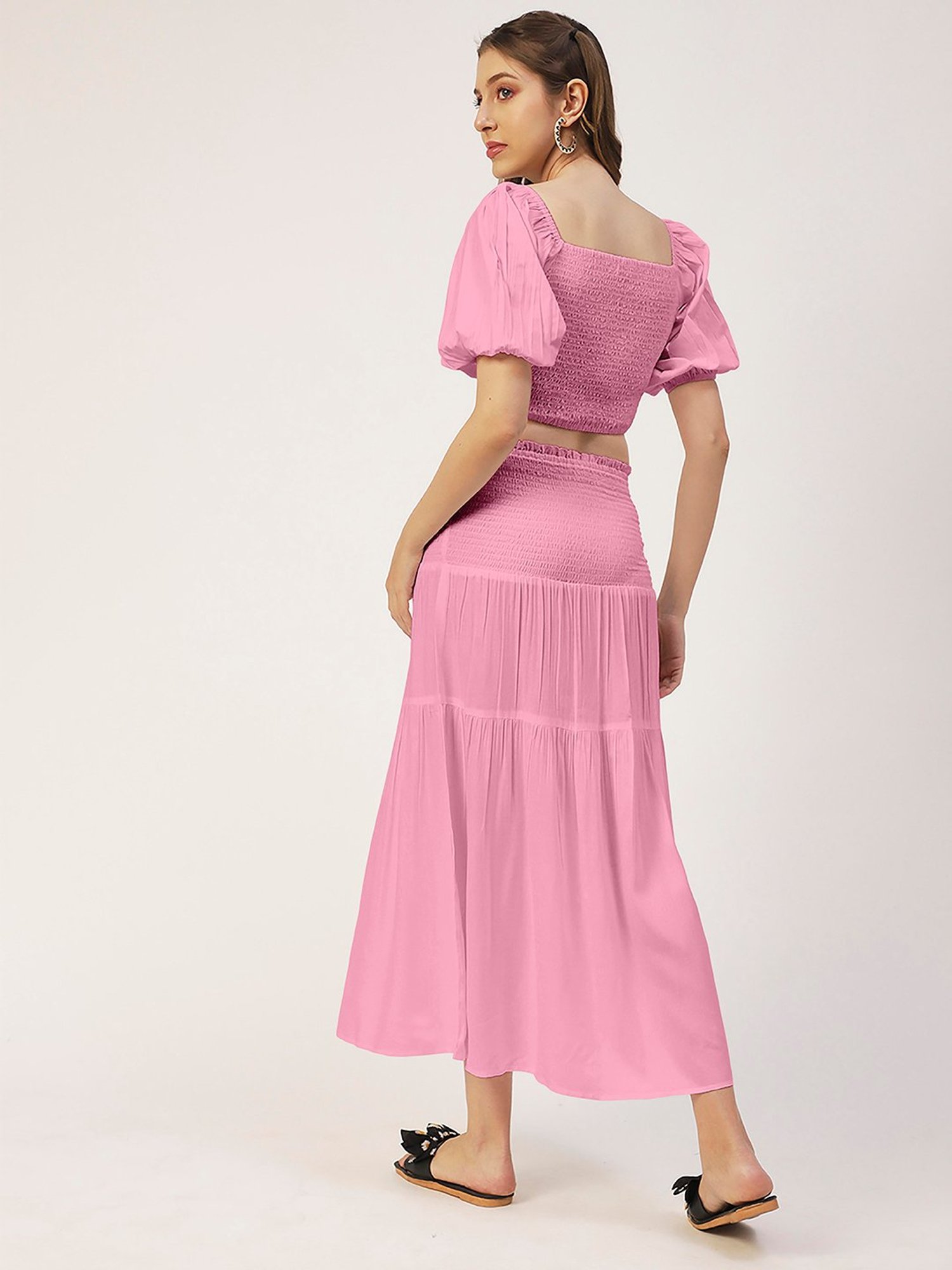 Moomaya Light Pink Midi Skirt